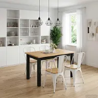 Prolenta Maison Exclusive - Mesa de comedor EKAI, color , 112 x 70 x 76,5 cm, fabricada en madera maciza de pino