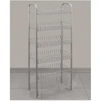 Metaltex Estantería metálica cromada , con 6 niveles, para almacenamiento, color plateado