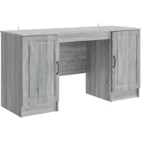 Syfax Escritorio Gris Sonoma 142,5 x 50 x 75 cm Madera de Ingeniería