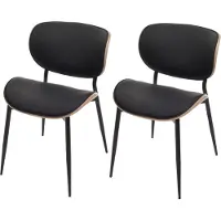 Mendler Conjunto de 2 sillas para comedor, modelo HWC-O45, silla, estructura de haya, tapizado en cuero sintético de 280 g/m², certificación color natural,