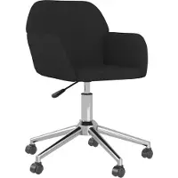 vidaXL Silla de oficina giratoria, color negro, tapizada en tela