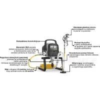Wagner HEA PP90 PowerPainter 90 Extra: Sistema de pulverización de pintura de 800 W y 200 bar (2414079)