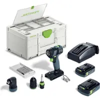 Festool TXS 18 C 3,0-Set Taladro atornillador a batería 18 V 40 Nm sin escobillas ( 576896 ) + 2x batería 3,0 Ah + cargador + Systainer