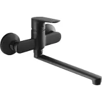 Hak Aqualine, grifo de pared modelo LOTTA, con caño plano, color negro mate