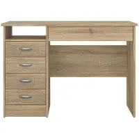 CALICOSY - Escritorio 5 cajones (1 con cerradura) L109,3 cm - FUNCTION