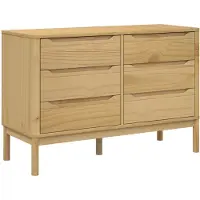 vidaXL Cómoda FLORO, color marrón cera, madera maciza de pino