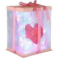 Globo Lámpara de pie LED, lámpara de mesa, diseño "Oso" con detalles de cristal, altura 30 cm