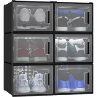 OEM Caja transparente para zapatos con imanes, estante para zapatos y caja de almacenamiento, juego de 6 unidades, organizador de zapatos