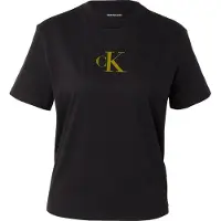 Calvin Klein Ss Classic Foil Ck Tee Khn 001 Black/combo Talla: M | Camisetas de Seda Outlet | Mujer | Negro