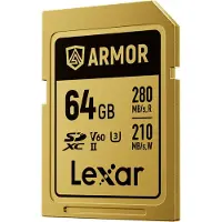 Lexar Professional Oro Armor Tarjeta SD UHS-II V60 R280/W210 MB/s IP68 – 64GB