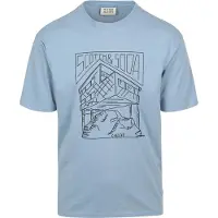 Scotch & Soda Relaxed Fit Logo T-shirt Faded Denim Talla: L | Camisetas con Decoración Impresa Outlet | Hombre | Azul