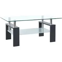 Syfax Mesa de centro vidrio templado gris transparente 95x55x40 cm