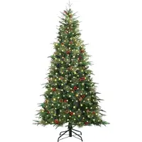 vidaXL Árbol de Navidad artificial plegable, color verde, 240 cm, fabricado con materiales PE y PVC