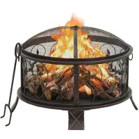 vidaXL Estufa de fuego rústica con gancho para colgar, 67,5 cm, acero XXL