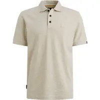 PME Legend Camiseta 'Polo shirt with texture and ribbed hems' beige