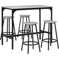 OKWISH Casetta da giardino in legno per exteriores, con puerta y techo, mesa plegable interior, caseta de almacenamiento con estructura en forma de L y estacas para fijación al suelo, color gris