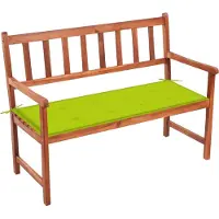 The Living Store Banco de jardín de la marca Living Store, con cojín, de 120 cm de ancho, fabricado en madera de acacia maciza