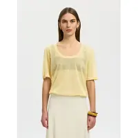 Selected Chaleco de punto amarillo claro