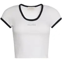 Calvin Klein Ss Monologo Scoop Neck Top Bright White Talla: XL | Camisetas de Seda Outlet | Mujer | Blanco