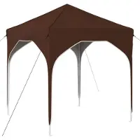 vidaXL Tienda de campaña para fiestas plegable, 194 x 194 x 245 cm, color marrón
