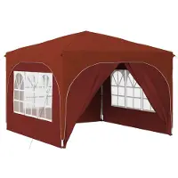 vidaXL Tienda de campaña para fiestas plegable, 290 x 290 x 245 cm, color terracota