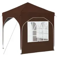 vidaXL Tienda de campaña para fiestas plegable, 192 x 192 x 245 cm, color marrón