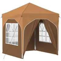 vidaXL Tienda de campaña para fiestas plegable, 192 x 192 x 245 cm, color beige