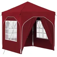 vidaXL Tienda de campaña pop-up para fiestas, 192 x 192 x 245 cm, color burdeos