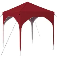 vidaXL Tienda de campaña para fiestas plegable, 194 x 194 x 245 cm, color burdeos