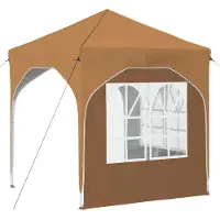 vidaXL Tienda de campaña para fiestas plegable, 192 x 192 x 245 cm, color beige