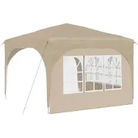 vidaXL Tienda de campaña pop-up para fiestas, 290 x 290 x 245 cm, color crema