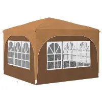 vidaXL Tienda de campaña para fiestas plegable, 290 x 290 x 245 cm, color beige