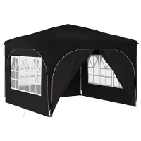 vidaXL Tienda de campaña para fiestas plegable, 290 x 290 x 245 cm, color negro