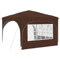 vidaXL Tienda de campaña pop-up para fiestas, 290 x 290 x 245 cm, color marrón