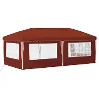 vidaXL Tienda de campaña para fiestas, plegable, 574 x 289 x 245 cm, color terracota