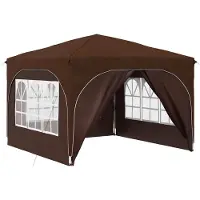 vidaXL Tienda de campaña pop-up para fiestas, 290 x 290 x 245 cm, color marrón