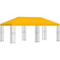 vidaXL Pabellón de jardín, 6 x 3 metros, color amarillo, fabricado en poliéster y acero, con una densidad de 190 g/m²