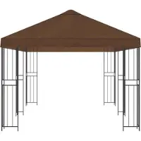 vidaXL Pabellón de jardín, 6 x 3 metros, color marrón, fabricado en poliéster y acero, con una densidad de 190 gsm