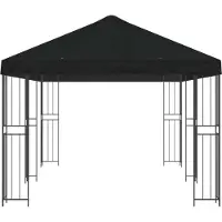 vidaXL Pabellón de jardín, 6 x 3 m, color , fabricado en poliéster y acero, con una densidad de 190 gsm