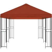vidaXL , Pabellón de jardín, 6 x 3 m, color terracota, material: poliéster y acero, gramaje: 190 gsm