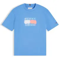 Tommy Hilfiger Camiseta 'Flag Graffiti' azul / melón / blanco