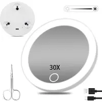 OEM Espejo compacto de 10 cm con luz y ventosas