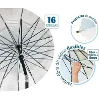 OEM Sombrilla de aluminio, 220 cm, color verde, protección UV 50+