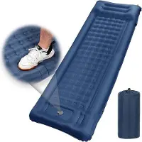 OEM Colchón inflable ultraligero para actividades al aire libre, color azul, impermeable, con bomba de pie