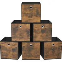 OEM Juego de 6 cajas de almacenamiento de 33x33x33 cm, organizadores de tela, estilo vintage