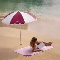 OEM Sombrilla grande para la playa, factor de protección UPF 50+, 210x160 cm, color granate