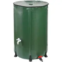 OEM Depósito de agua de 200 litros, color verde oscuro, fabricado en PVC, con un diámetro de 60 cm