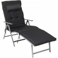 Markenlos Silla plegable para la playa, silla para exteriores, 183 cm, material sintético, transpirable