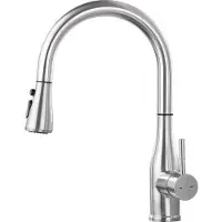 OEM Grifo de cocina de acero inoxidable, con manguera extensible, giratorio 360° y apto para alta presión