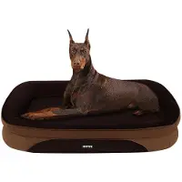 OEM Cama ortopédica para perros, sofá para perros, con bordes en 4 lados, antideslizante, desmontable, color marrón, tamaño grande
